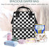 LYPZMET Backpack Black White Checkered Diaper Bag For Baby Girls, Mom Waterproof Large Nappy Bags For Women