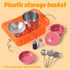 Kids Play Kitchen Toy Accessories Set, Colorful Stainless Steel Pots and Pans, Birthday Gifts for 3+ Girls Boys (Pink)