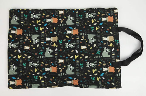 Large Hanging Wet/Dry Cloth Diaper Pail Bag for Reusable Diapers or Laundry, Raccoon Design