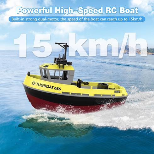 Losbenco 1/72 40 RC Boat, RC Tugboat for Pools and Lakes, High-Speed Remote Control Boat with Mins Play Time and Low