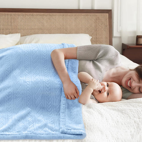 3D Cozy (30x40 inch, BORITAR Fleece Baby Blanket for Girls Boys Fluffy Fuzzy Flannel Soft Warm Plush Bed Blanket