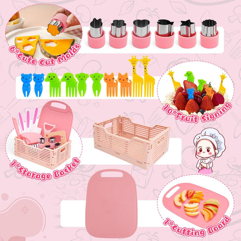 Set Set 27PCS 3-8 Toddler Knife - Kid Safe Knife for Real Cooking, Toddler Kitchen Tools with Knives, Cutting Board