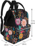 FHEDVBN Backpack Mummy Backpacks Daypack Colorful Boho Floral Diaper Bag for Women Multifunction Waterproof for Mom
