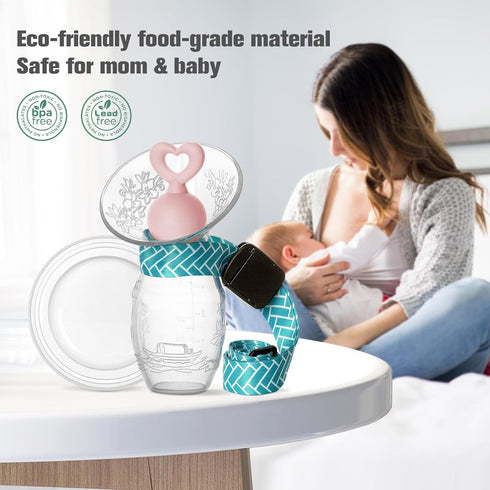 3.04oz/90ml Bumblebee Manual Breast Pump with Breastfeeding Milk Saver Stopper& lid in Gift Box Food Grade Silicone bpa