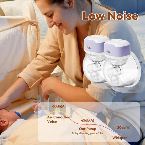 3 9 16/18/20/22/24mm 2 Pack Wearable Breastfeeding Pump Hands Free of Long Battery Life, Portable Electric Wireless