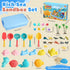 2.2lbs Sand,12 3 4 5 6 7 FRUSE Ocean Sensory Bin,Play Sand Art Kit with Play Sea Animal Toys,Sand Molds,Role Play Beach