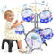 PaLeyFer Upgraded Kids Drum Set for Toddlers w/ Light (All Plastic), Musical Gifts