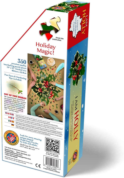 Madd Capp Holly 350 Piece Jigsaw Puzzle for Ages 10 & Up - Unique Floral-Shaped Border with Educational Fun Facts