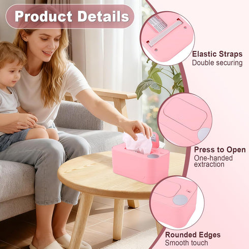Wipe Warmer, Baby Wipes Dispenser, Large Capacity Baby Wipe Warmer, Wet Wipes Dispenser for Diapers, Wet Wipe Warmer