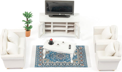 SAMCAMI Miniature Dollhouse Furniture 1 12 Scale - Wooden Dollhouse Furniture Set