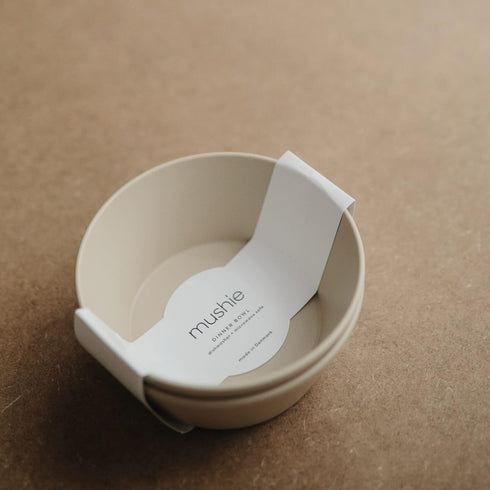 mushie Set of 2 Round Dinnerware Bowls for Kids | Made in Denmark (Vanilla)