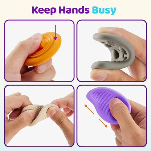 Anxiety:6 Pack Fidget Toys Worry Stones for Sensory Toys for Stress-Silent Fidget Stones-Autism Special Needs Stress