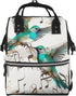FHEDVBN Teal Birds Musical Note Diaper Bag Backpack for Women Multifunction Waterproof Mummy