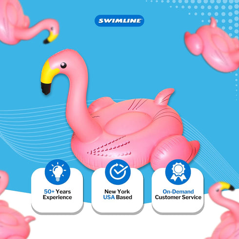 SWIMLINE 90627 Summer ORIGINAL Giant Inflatable Flamingo Pool Float | Stylish Ride-On Raft with Stable Wings & Legs |