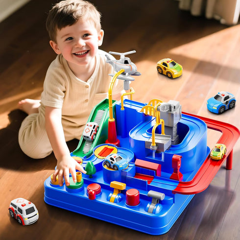 3+, 3 3+, 3 Car Race Track for Kids Ages Kids Car Toys for Year Old Boys, Race Track for Toddlers City with Small Cars