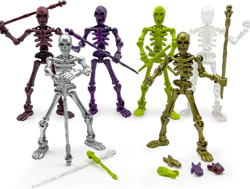 6 Pack T13 Skeleton Action Figure Set Each with Scepter & 2
