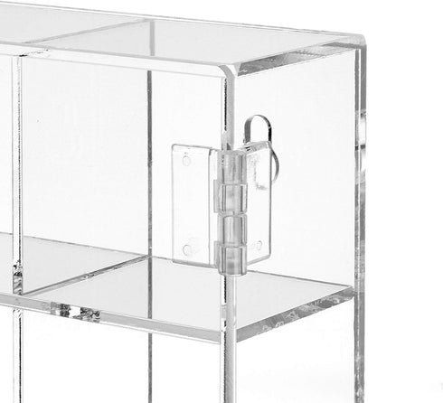 Ikee Design Acrylic Collection Display Case with 25 Compartments and Magnets Door, Wall-mounted Organizer for Small
