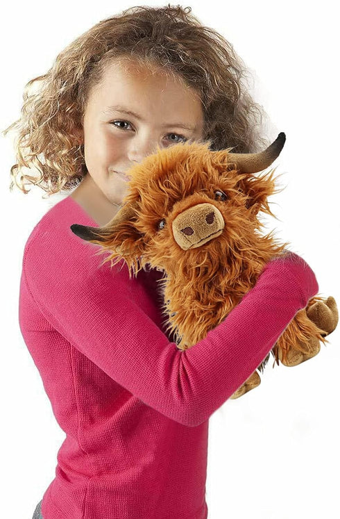 Kulupu Animal,10.5 inches Highland Cow Stuffed Realistic Cow Plush Toy,Animal Cattle Plush Farm Toy,Farm Plushie