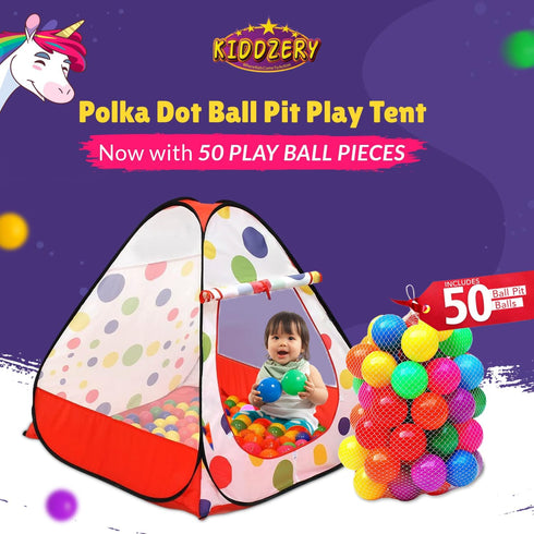 Kids Ball Pit Pop up Play Tent, Playhouse for Boys Girls Toddlers, Indoor Outdoor Toy with 50 Ball Pit Balls Included