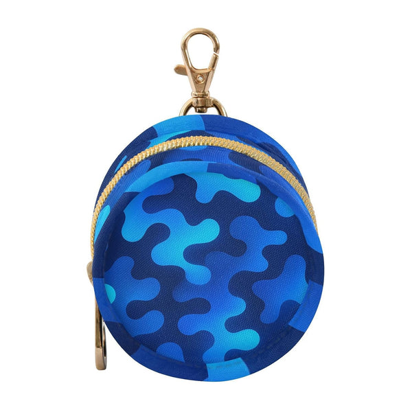Blue Shades Round Pacifier Storage Case with Zipper, Portable Pacifier Case for