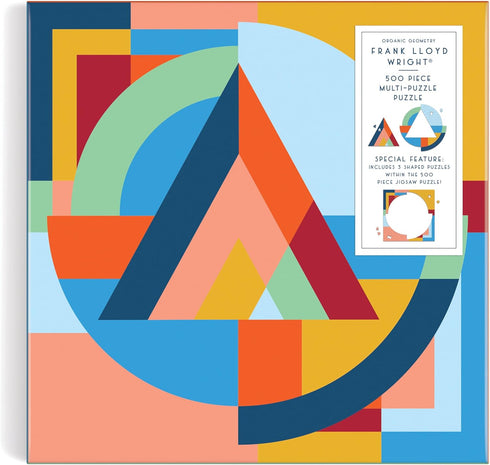 Galison Frank Lloyd Wright Organic Geometry – 500 Piece Multi-Puzzle with Beautiful Geometric Artwork