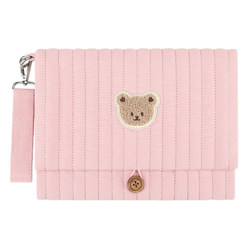 Quilted Baby Wipes and Diaper Bag Quilted Wipe Pouch Cute Diaper Bag Portable Hanging Wet Wipes Bag for Stroller (Teddy