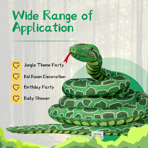 Giant Snake Stuffed Animal, 149 inch Large Lifelike Jumbo Plush Toy for Kids, Curving Huge Snake Gift