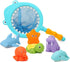 Bath Toy Water Spraying Discoloration Floating Animals, Shark Fishing Play Set for Babies and Kids