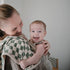 mushie Muslin Baby Burp Cloths, 100% Organic Cotton, Set of 2 (Olive Check/Natural Check)