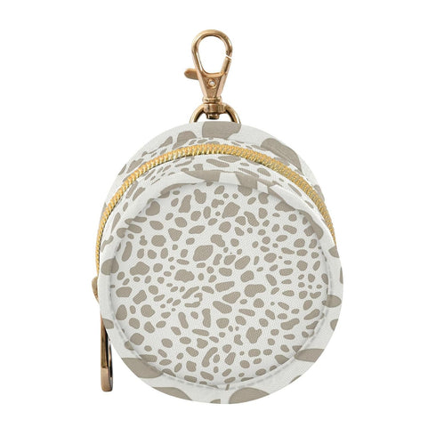 YETTASBIN Leopard Print Portable Pacifier Holder Case with Metal Hook Buckle & Zipper