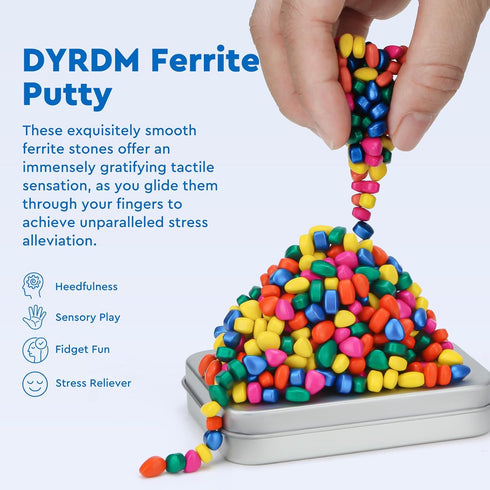 300+ Original Ferrite Putty Multicolr, Sensory Stones, Adult Fidget Stress Relief Desk & Office Item, Ferrite Stones