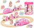 Lehoo Castle Wooden Train Set for Girls, Unicorn Train Set for Toddlers