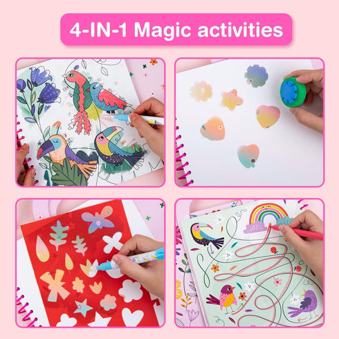 3-5 4 1 Set Avenir Reusable Water Coloring Book for Toddlers Years, Road Trip & Airplane Mess-Free Portable Educational