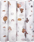 LMED Babyland 100% Muslin Cotton Swaddle Blankets, Pack of 4, 47 x 47 inches