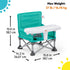 6 3 Bright Starts Pop 'N Sit Portable Booster, Indoor/Outdoor Use, Floor Seat with Feeding Tray, Teal, Mos - Yrs