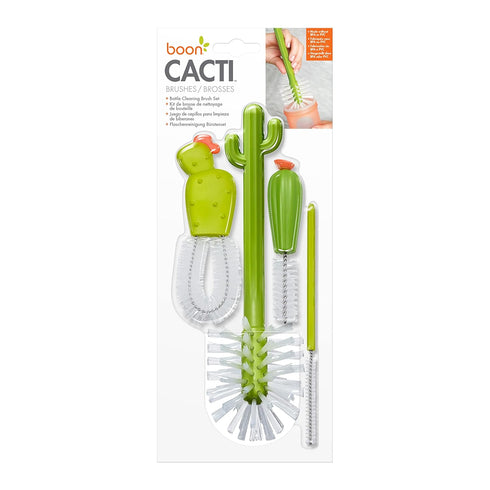 4 Count Boon Cacti Replacement Baby Bottle Brushes - Includes Bottle Cleaner Brush, Straw Cleaner Brush, Nipple Brush