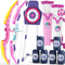 2 Pack Bow and Arrow for Kids, LED Light Up Archery Set with 24 Suction Cup Arrows and Standing Target