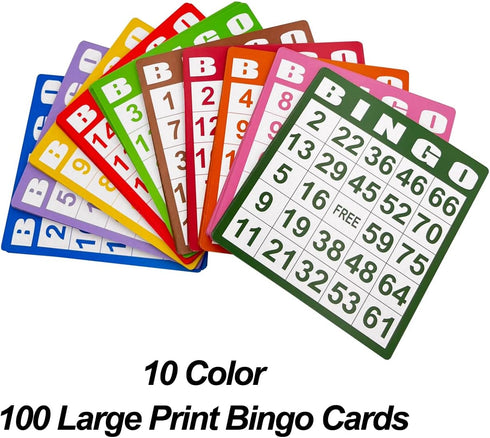 Set 6-Inch Cage,75 Balls,100 Cards,1000 JUNWRROW Deluxe Bingo Game with Storage Bag- Includes Antique Gold Rotary