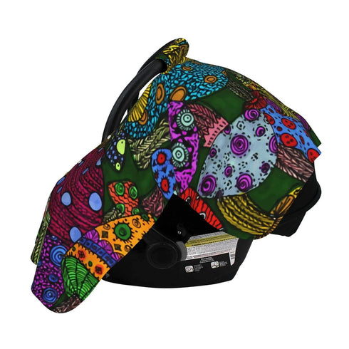 Hcpwzrf Mushrooms Baby Car Seat Cover & Nursing Cover - Breathable Stretch Multi-Use Cover for Breastfeeding, Stroller