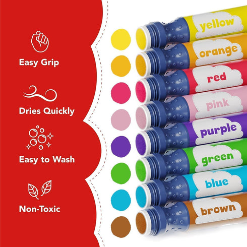 DOODLE HOG Washable Dot Markers for Toddlers Kids Preschool | 8 Colors Bingo Markers | Non Toxic Toddler Arts and Crafts Supplies | Paint Markers for Kids | PDF with 200 Dot Art Activity Sheets by DOODLE HOG