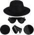 TOYANDONA Doll Glasses Mini Formal Hat Set: 20pcs Miniature Doll Hats & Black Sunglasses