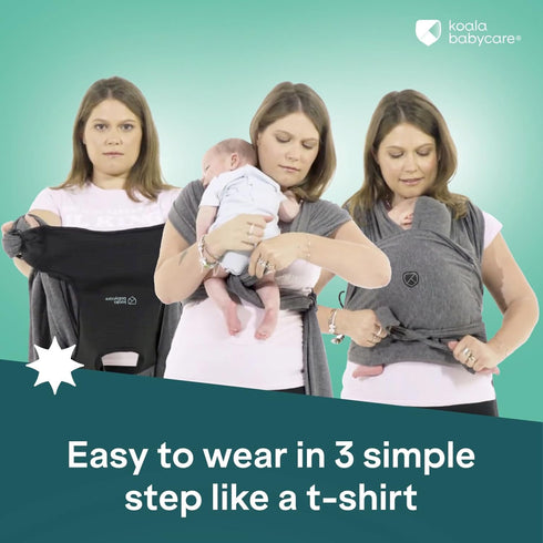 22lbs Koala Babycare Baby Carrier Wrap, Easy to Wear As a T-Shirt - Original Baby Carrier Newborn to Toddler - Sling