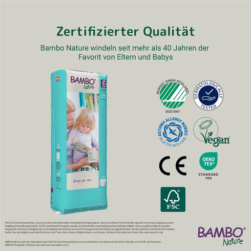 Bambo Nature Premium Baby Diapers, Size 6, 40 Count - Green Bag