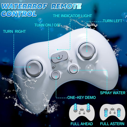WATUDOU 1:18 2.4Ghz 6 7 8 9 Remote Control Shark Toys for Boys Kids, Scale High Simulation Shark for Pool, Electric RC