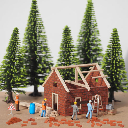 Haiabei 500 1/16 Set, Pcs Miniature Bricks Brick Building Mini Red B-Rick Stone Model B-Rick Mini Artificial Bri-ck