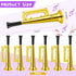 Poen 12 Pcs Mini Metallic Trumpet Toy Set, 7 Inch Plastic Noise Makers for Kids Events & Music Class (Gold)
