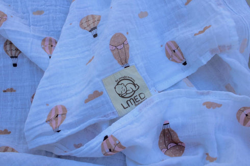 LMED Babyland 100% Pack 4, 47 47 inches (120 cm 120 cm), 0+ Muslin Cotton Swaddle Blankets, of x x Ultra-Soft