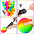 Hooqict 6 Pack 8.5 Inch Playground Balls - Inflatable Rainbow Sports Balls with Hand Pump and Portable Ball Net Bags