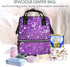 HCBPWVQA Backpack Daypacks Backpack Mommy Sparkling Purple Glitter Diaper Bag with Changing Pad and Pacifier Holder