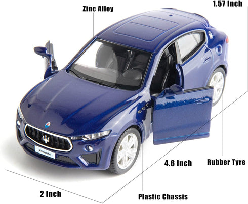 1:36 Scale for Diecasting Alloy Car Model Maserati Levante Toy Car, Pull Back Vehicles Toy Car for Toddlers Kids Boys Girls Gift Blue